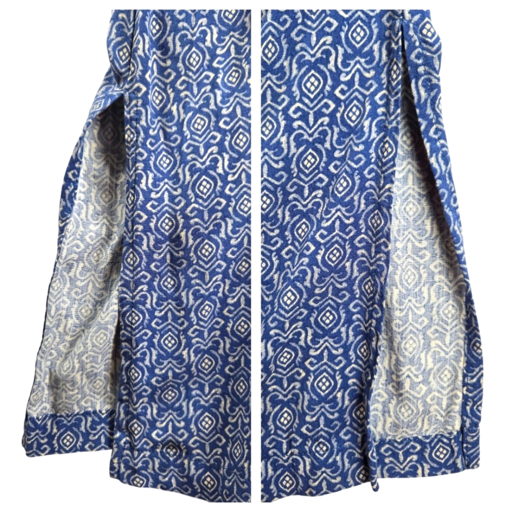 Lucky Brand Boho Midi Shirt Dress Blue Button Front Elastic Waist Size Small - Picture 9 of 15